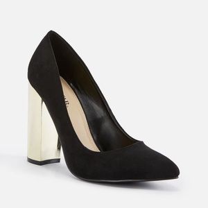 Block Metallic Heel Pump